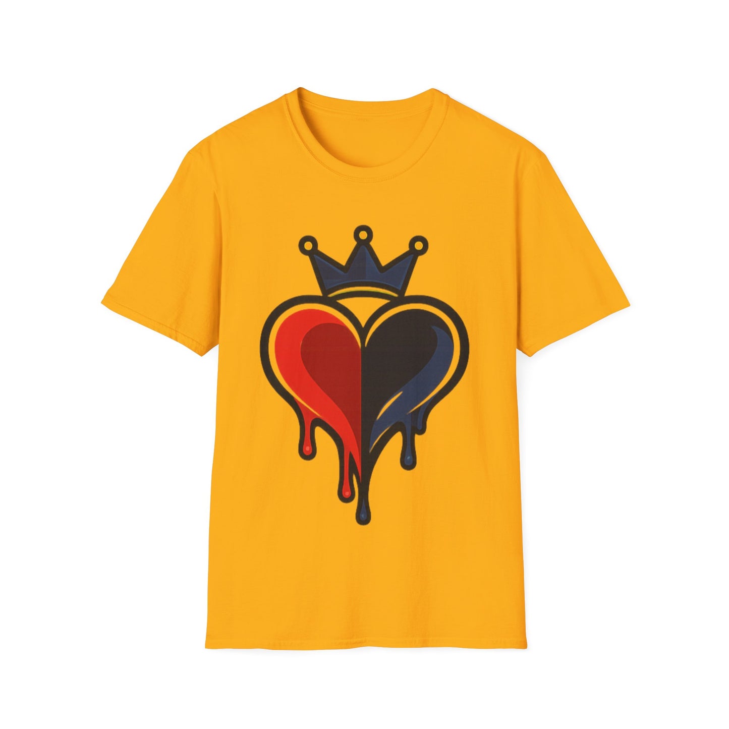 DRIPPING SPLIT HEART - ((BIG PRINT)) Unisex Soft Style T-Shirt