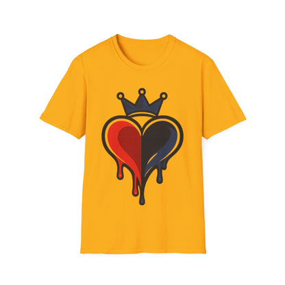 DRIPPING SPLIT HEART - ((BIG PRINT)) Unisex Soft Style T-Shirt