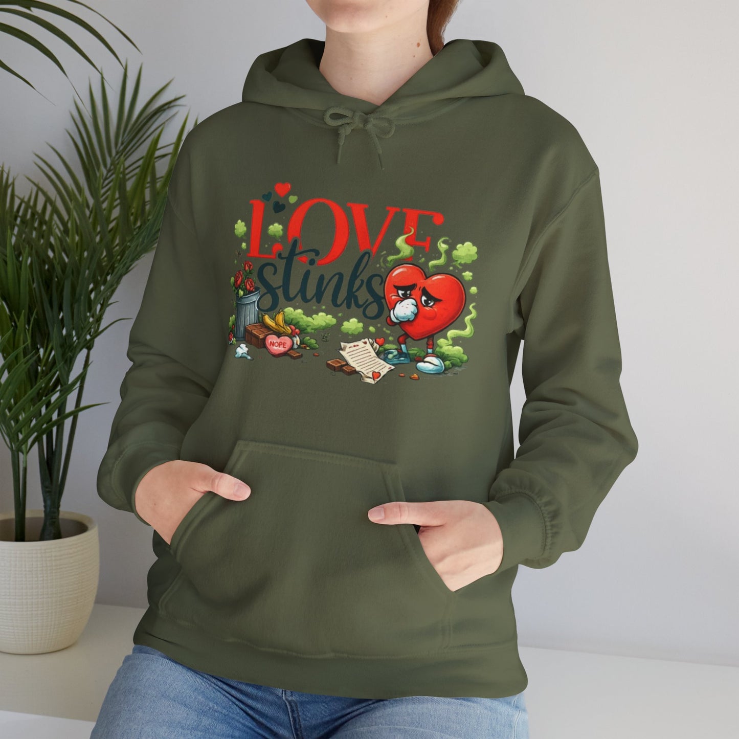 Love Stinks Hoodie | Funny Anti-Valentine Graphic Pull-Over