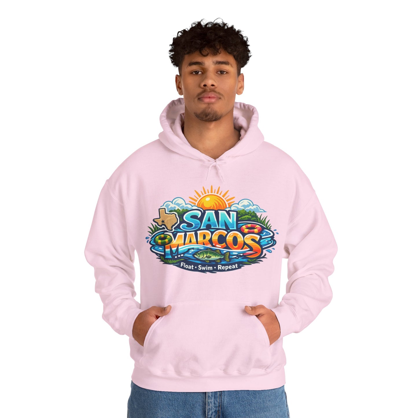San Marcos Hoodie | Float Swim Repeat Texas River Life Unisex Pull-Over