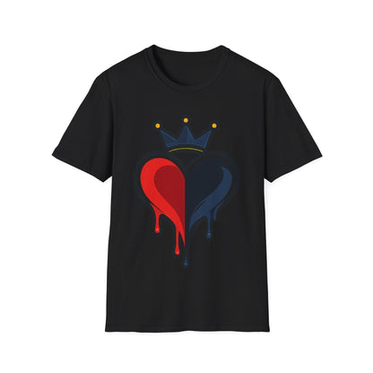 DRIPPING SPLIT HEART - ((BIG PRINT)) Unisex Soft Style T-Shirt