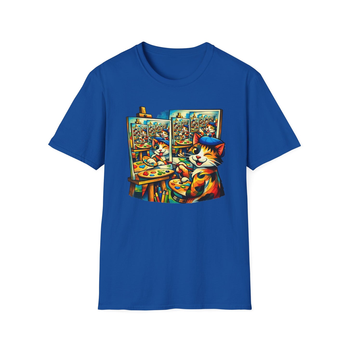 PAWCASSO - CAT ARTIST - Unisex Soft Style T-Shirt