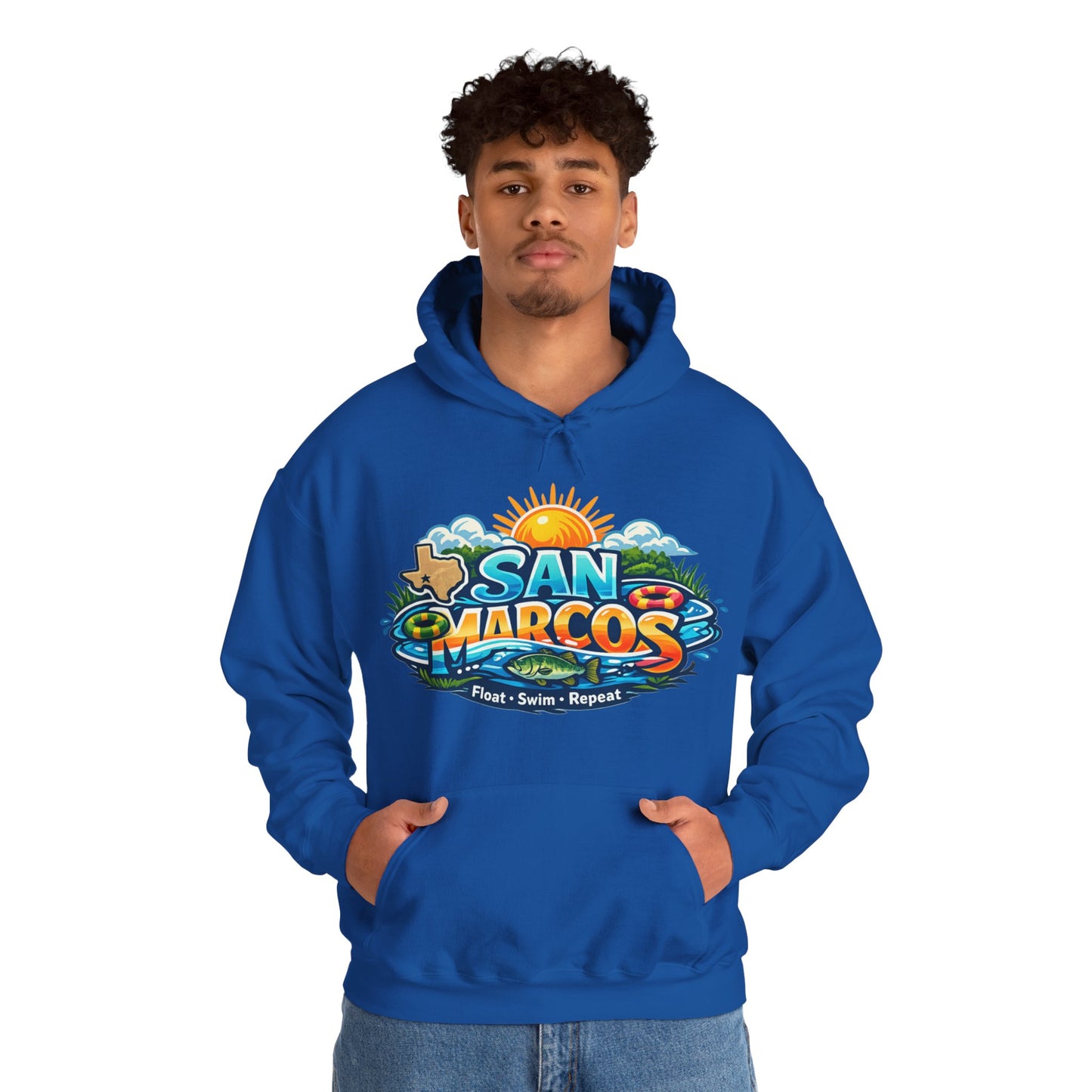 San Marcos Hoodie | Float Swim Repeat Texas River Life Unisex Pull-Over