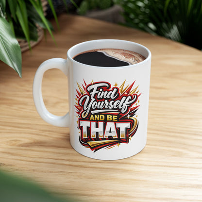 FIND YOURSELF AND BE THAT - Ceramic Mug, (11oz, 15oz)