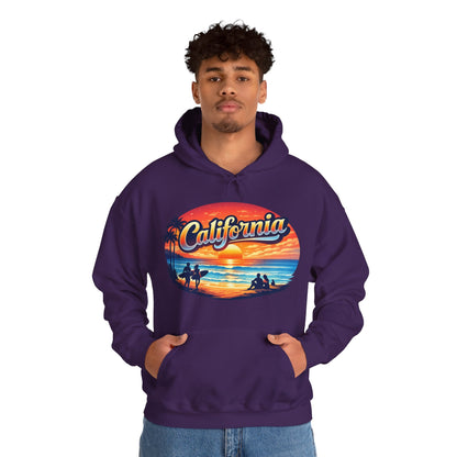 California Hoodie | Sunset Beach Coastal Graphic Unisex Pull-Over