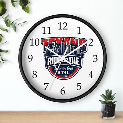 Texans Ride or Die Wall Clock | Houston Texans Fan Home Decor