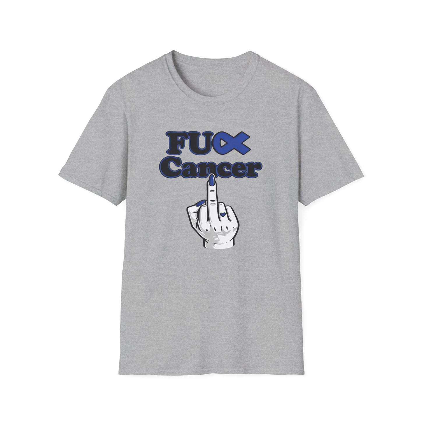 F CANCER - BLUE RIBBON - Unisex Soft Style T-Shirt
