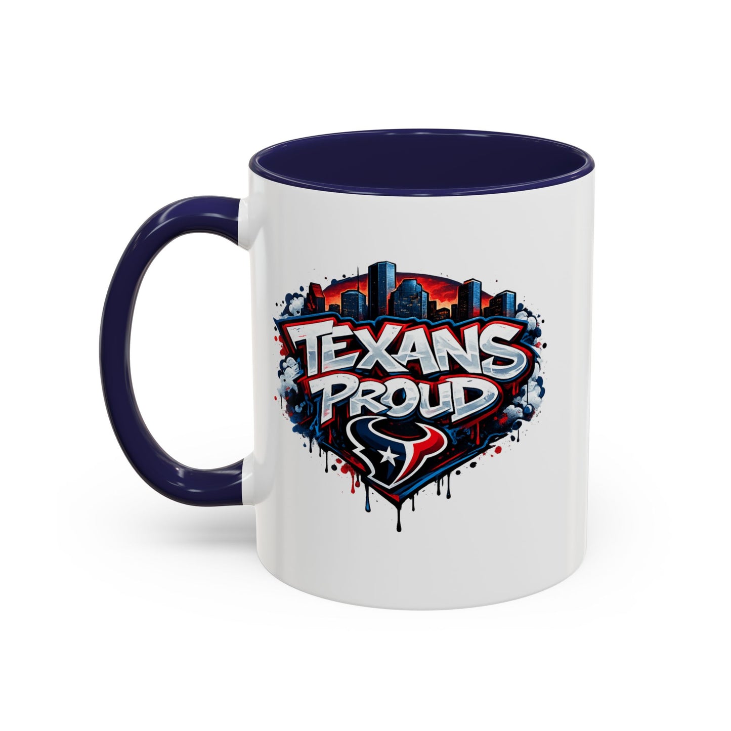 TEXANS PROUD - Accent Coffee Mug (11, 15oz)