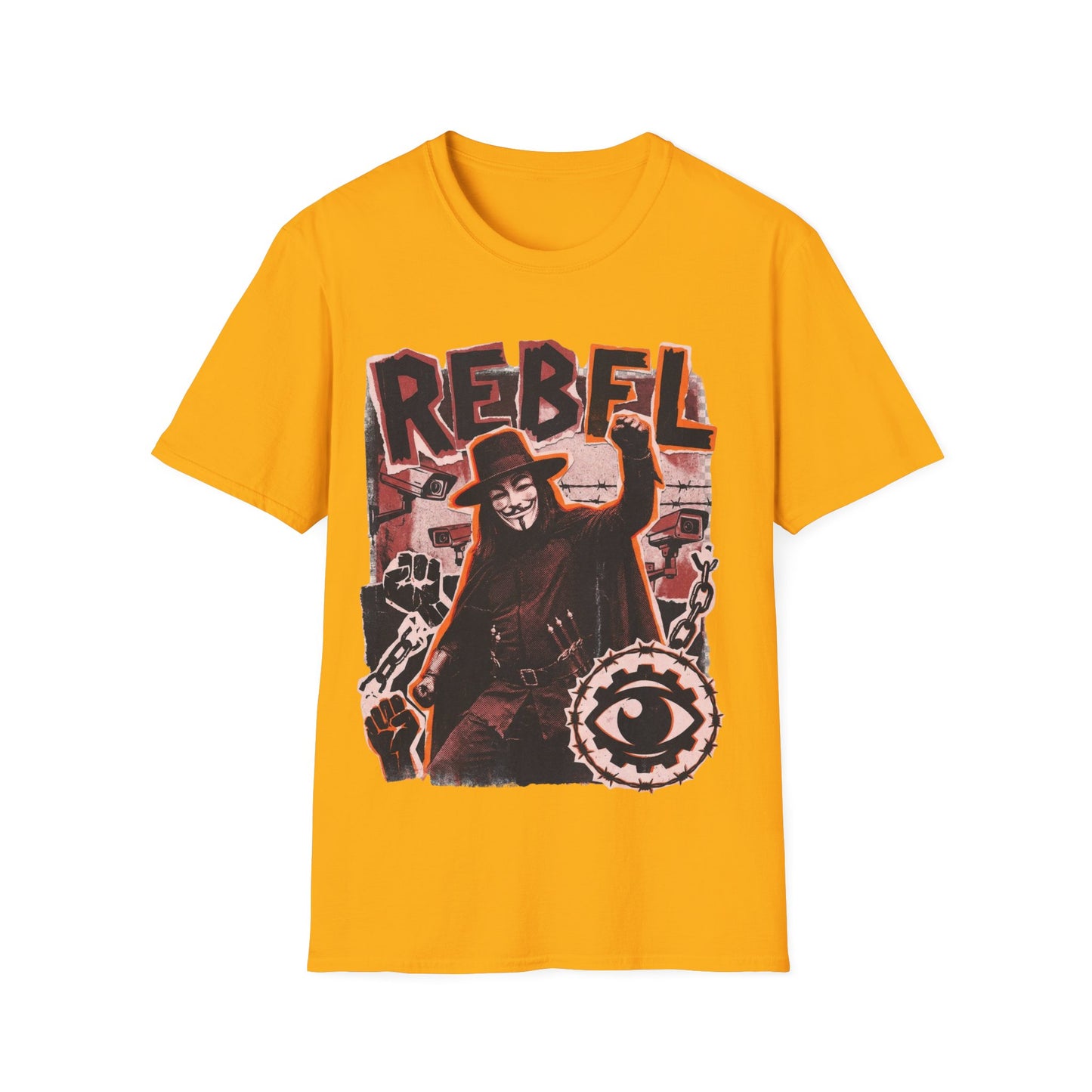 REBEL - ((BIG PRINT)) - Unisex Softstyle T-Shirt
