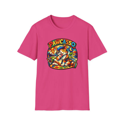 PAWCASSO-CAT ARTIST - Unisex Soft Style T-Shirt