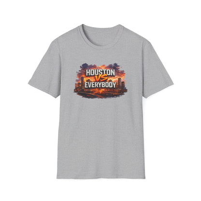 HOUSTON VS EVERYBODY - EMBROIDERED LOOK - Unisex Soft Style T-Shirt