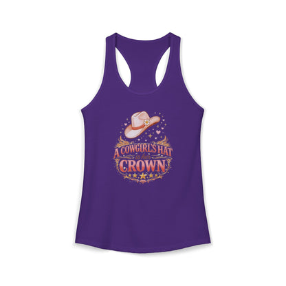 A COWGIRL'S HAT IS HER CROWN – Women's Ideal Racerback Tank
