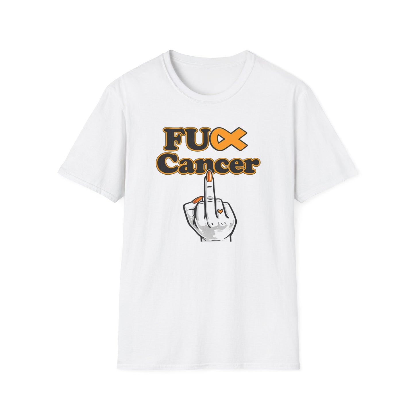 F CANCER - ORANGE RIBBON - Unisex Soft Style T-Shirt
