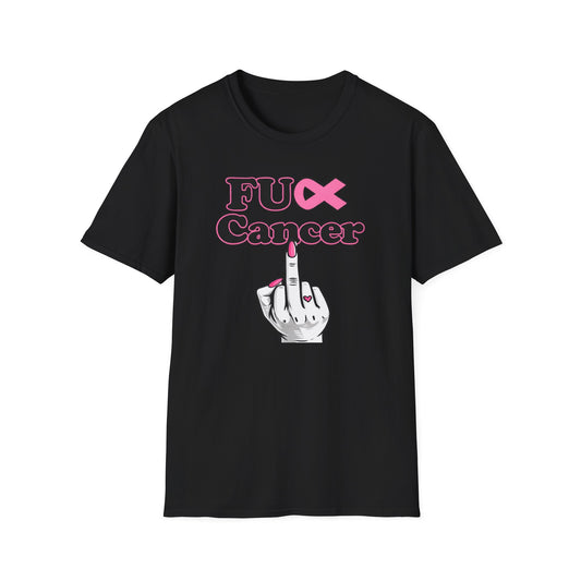 F CANCER - PINK RIBBON - Unisex Soft Style T-Shirt