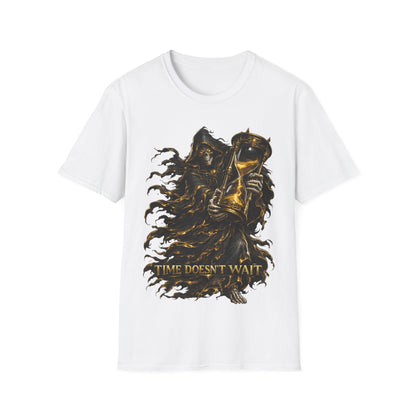 TIME DOESN'T WAIT - ((BIG PRINT)) - Unisex Soft Style T-Shirt