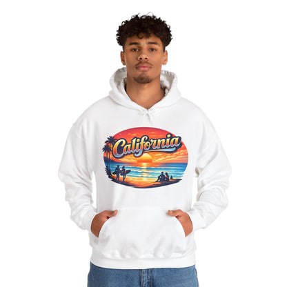 California Hoodie | Sunset Beach Coastal Graphic Unisex Pull-Over
