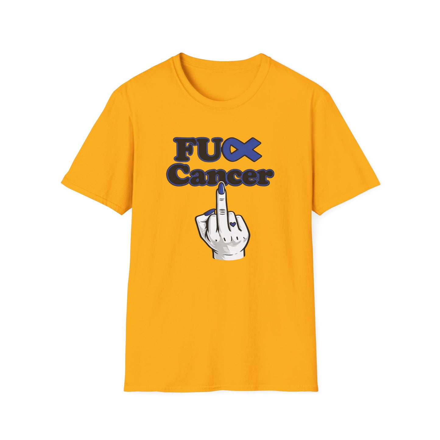 F CANCER - BLUE RIBBON - Unisex Soft Style T-Shirt
