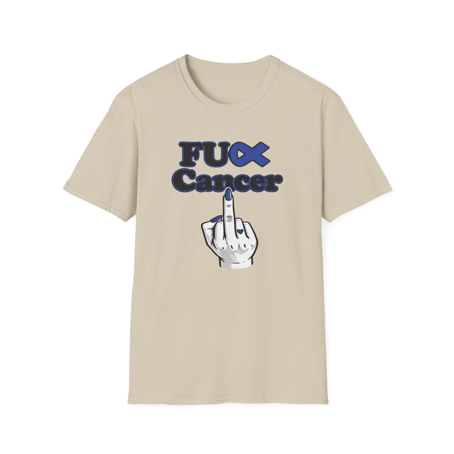 F CANCER - BLUE RIBBON - Unisex Soft Style T-Shirt