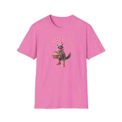 HAPPY EASTER - FUNNY RACCOON - Unisex Soft Style T-Shirt