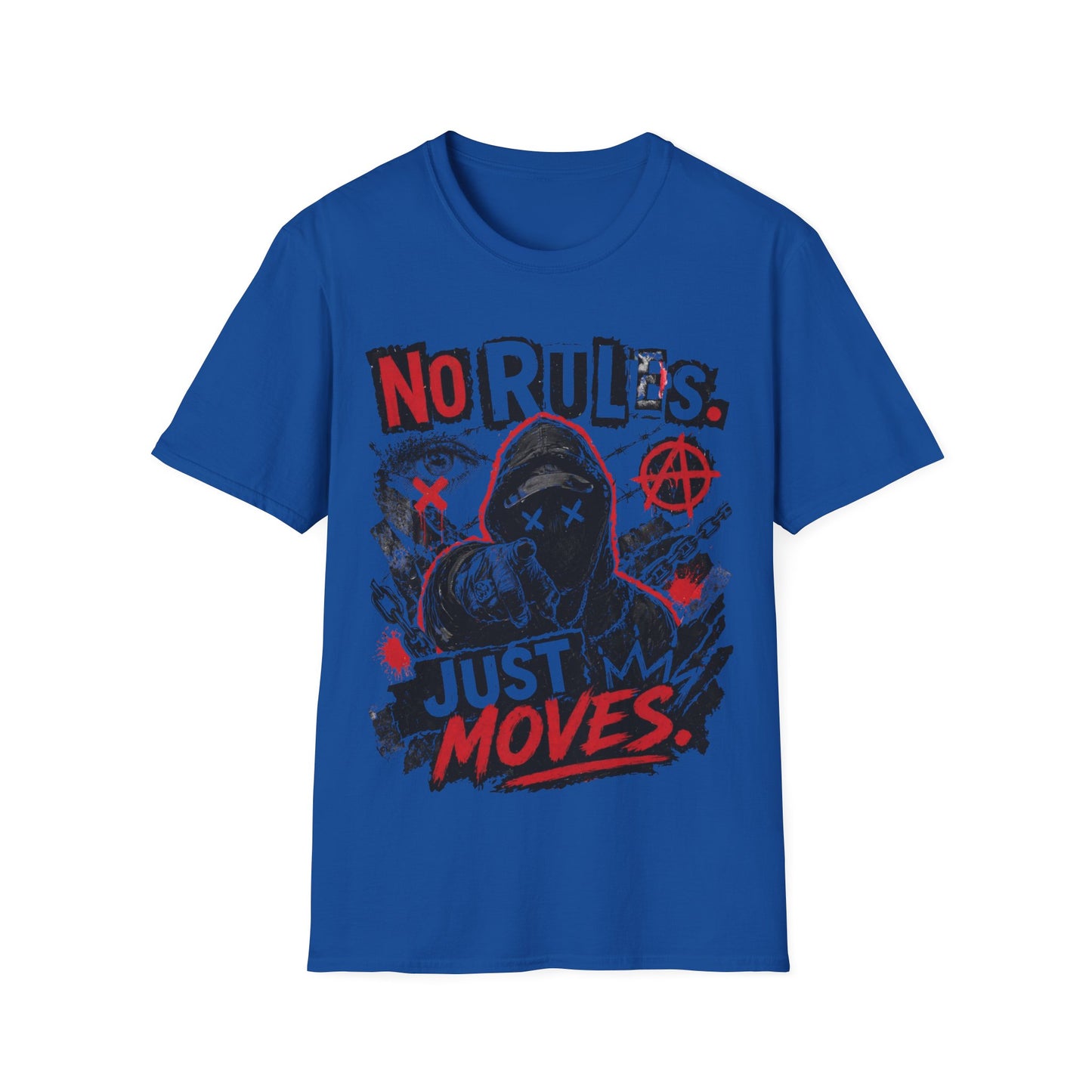 NO RULES-JUST MOVES - ((BIG PRINT)) - Unisex Soft Style T-Shirt