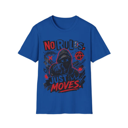 NO RULES-JUST MOVES - ((BIG PRINT)) - Unisex Soft Style T-Shirt