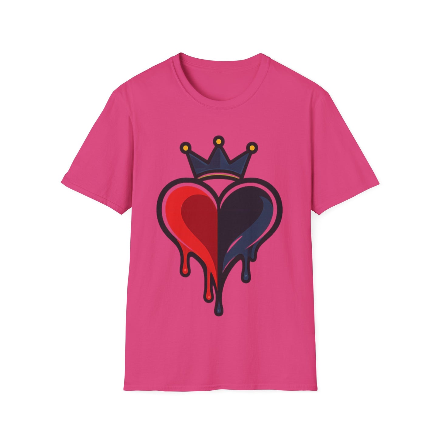 DRIPPING SPLIT HEART - ((BIG PRINT)) Unisex Soft Style T-Shirt