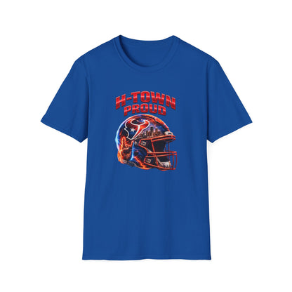 TEXANS INSPIRED HELMET - H-TOWN PROUD - Unisex Soft Style T-Shirt