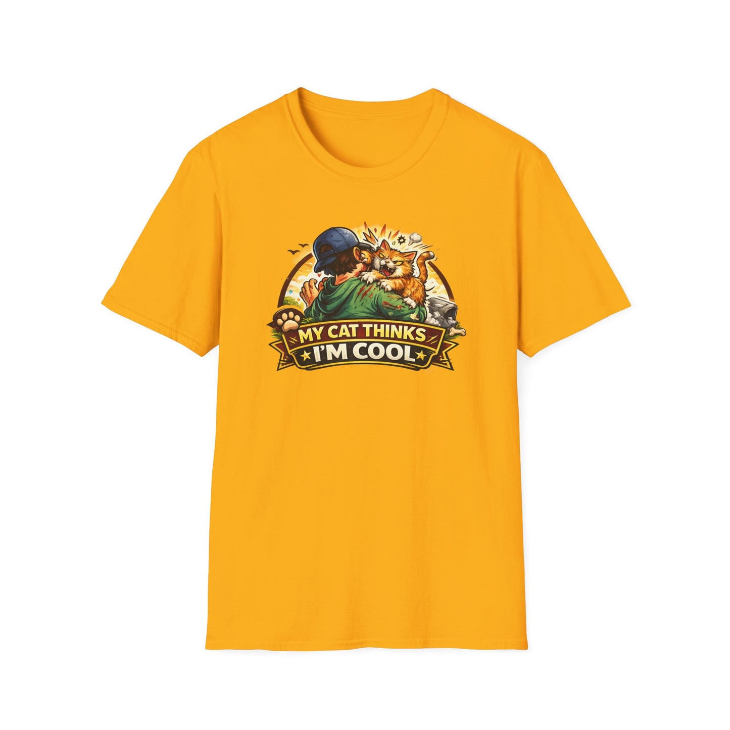 MY CAT THINKS I'M COOL - Unisex Softstyle T-Shirt