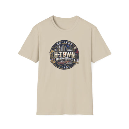 HOUSTON TEXAS-BORN AND RAISED - Unisex Soft Style T-Shirt