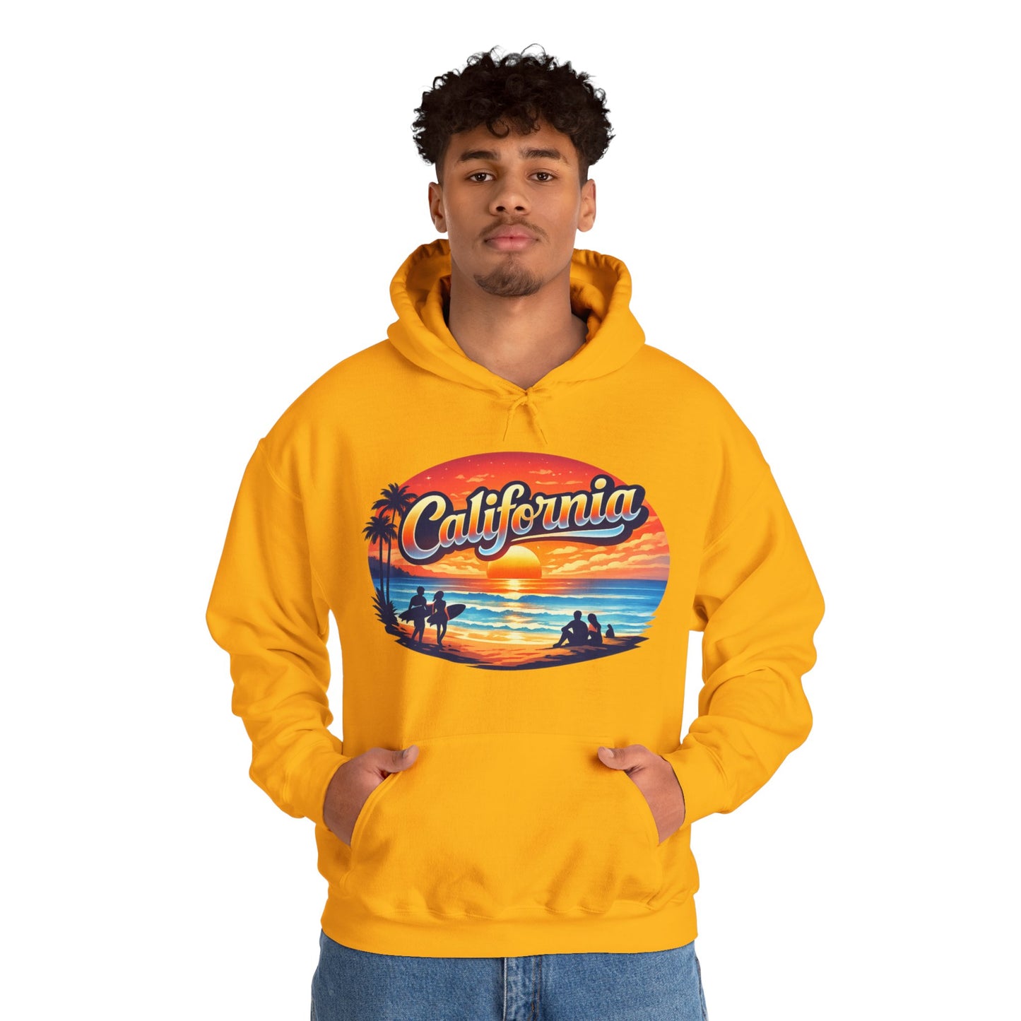 California Hoodie | Sunset Beach Coastal Graphic Unisex Pull-Over
