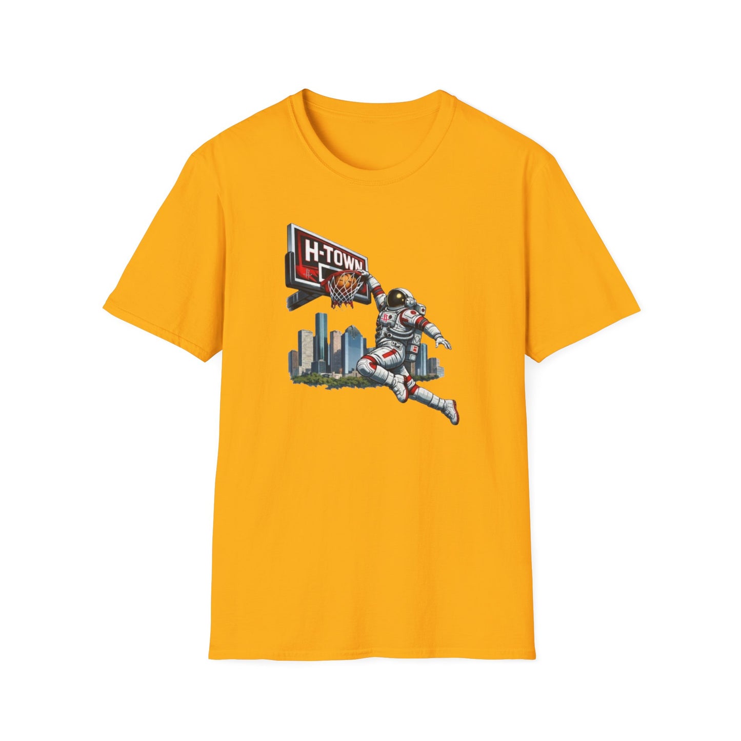 H-TOWN ROCKETS: ASTRONAUT DUNKING - Unisex Soft Style T-shirt