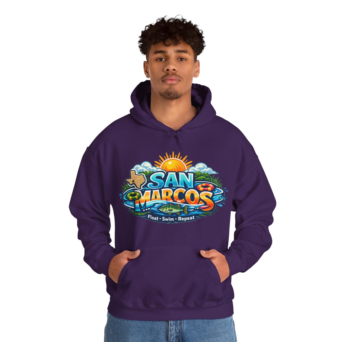 San Marcos Hoodie | Float Swim Repeat Texas River Life Unisex Pull-Over