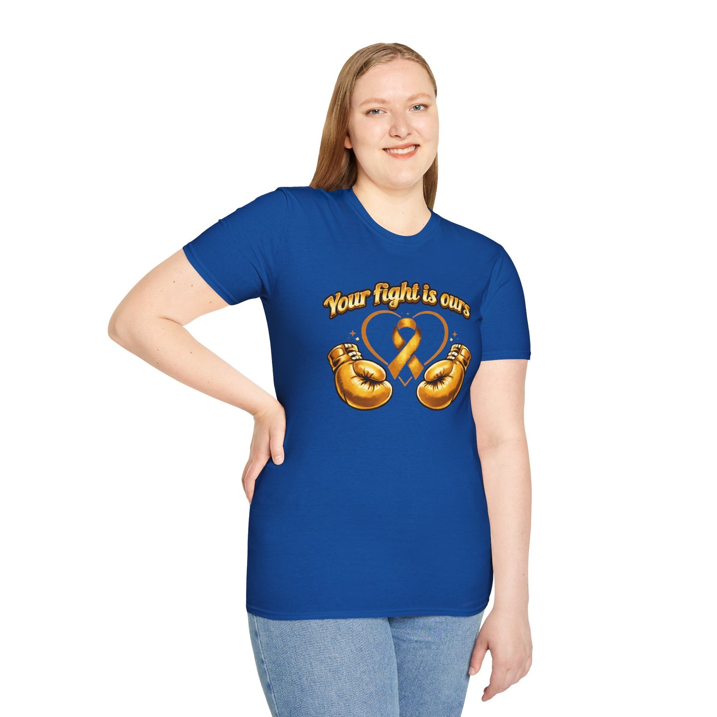 YOUR FIGHT IS OURS - GOLD GLOVES - Unisex Soft Style T-Shirt