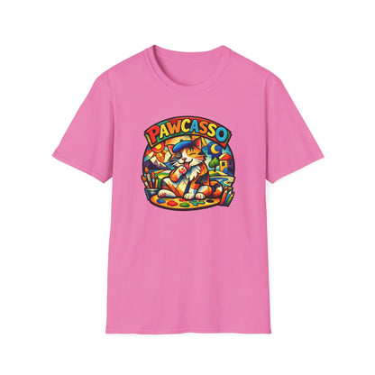 PAWCASSO-CAT ARTIST - Unisex Soft Style T-Shirt