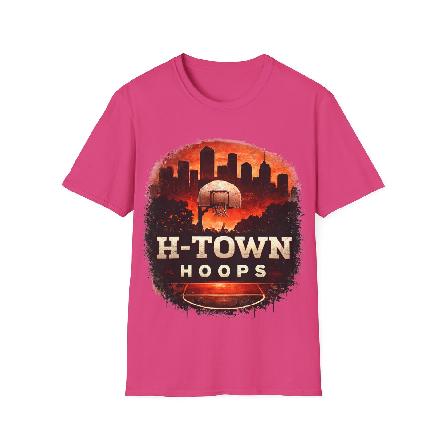 H-TOWN HOOPS - ((BIG PRINT)) -  Unisex Soft Style T-Shirt