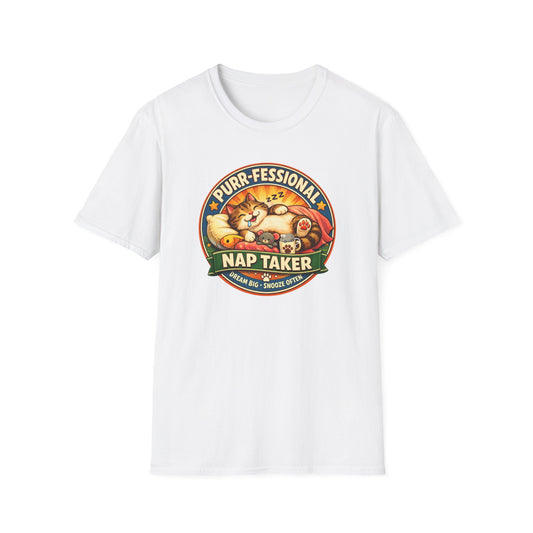 PURR-FESSIONAL NAP TAKER - Unisex Soft Style T-Shirt