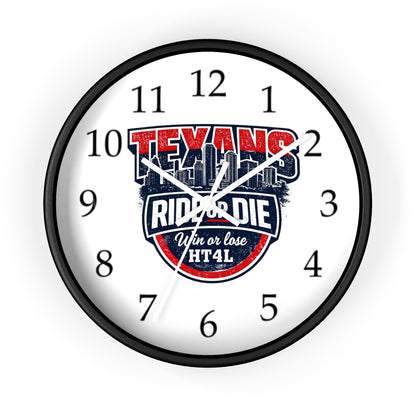 Texans Ride or Die Wall Clock | Houston Texans Fan Home Decor