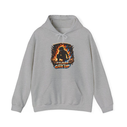 It's NOT over, until you give up — Fiery Graphic Hoodie | Bold Streetwear Unisex Pull-Over