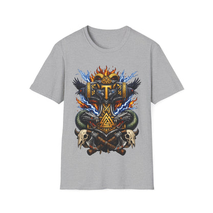 VIKING MJOLNIR SHIELD - ((BIG PRINT)) Unisex Soft Style T-shirt