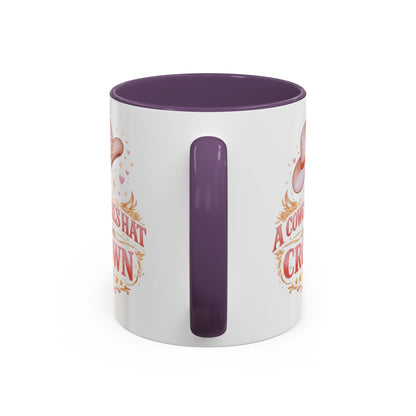 A COWGIRL'S HAT IS HER CROWN - Accent Coffee Mug (11, 15oz)