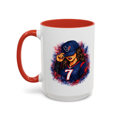 TEXANS GIRL REPPIN - Accent Coffee Mug (11, 15oz)