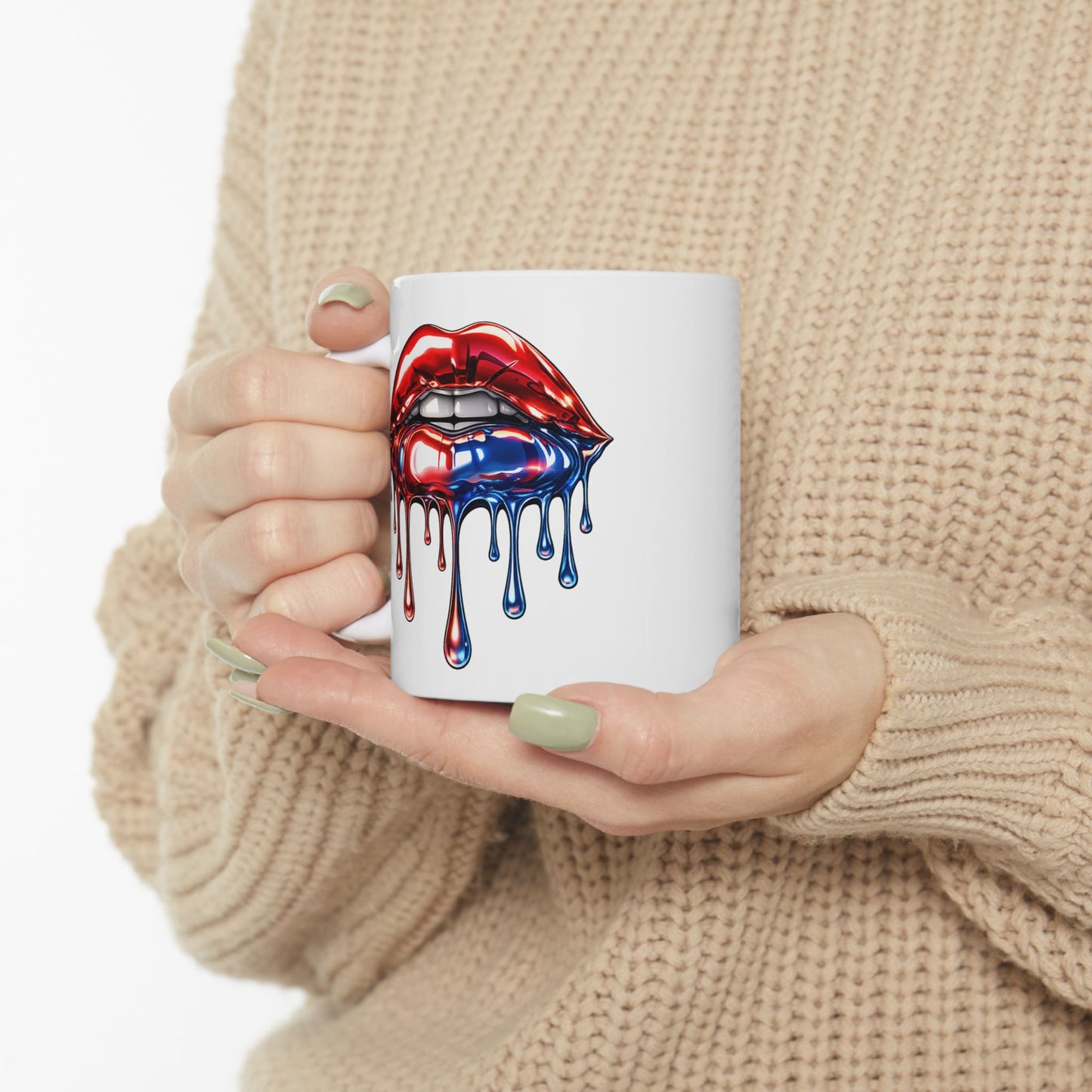 METALLIC LIPS - Ceramic Mug, (11oz, 15oz)