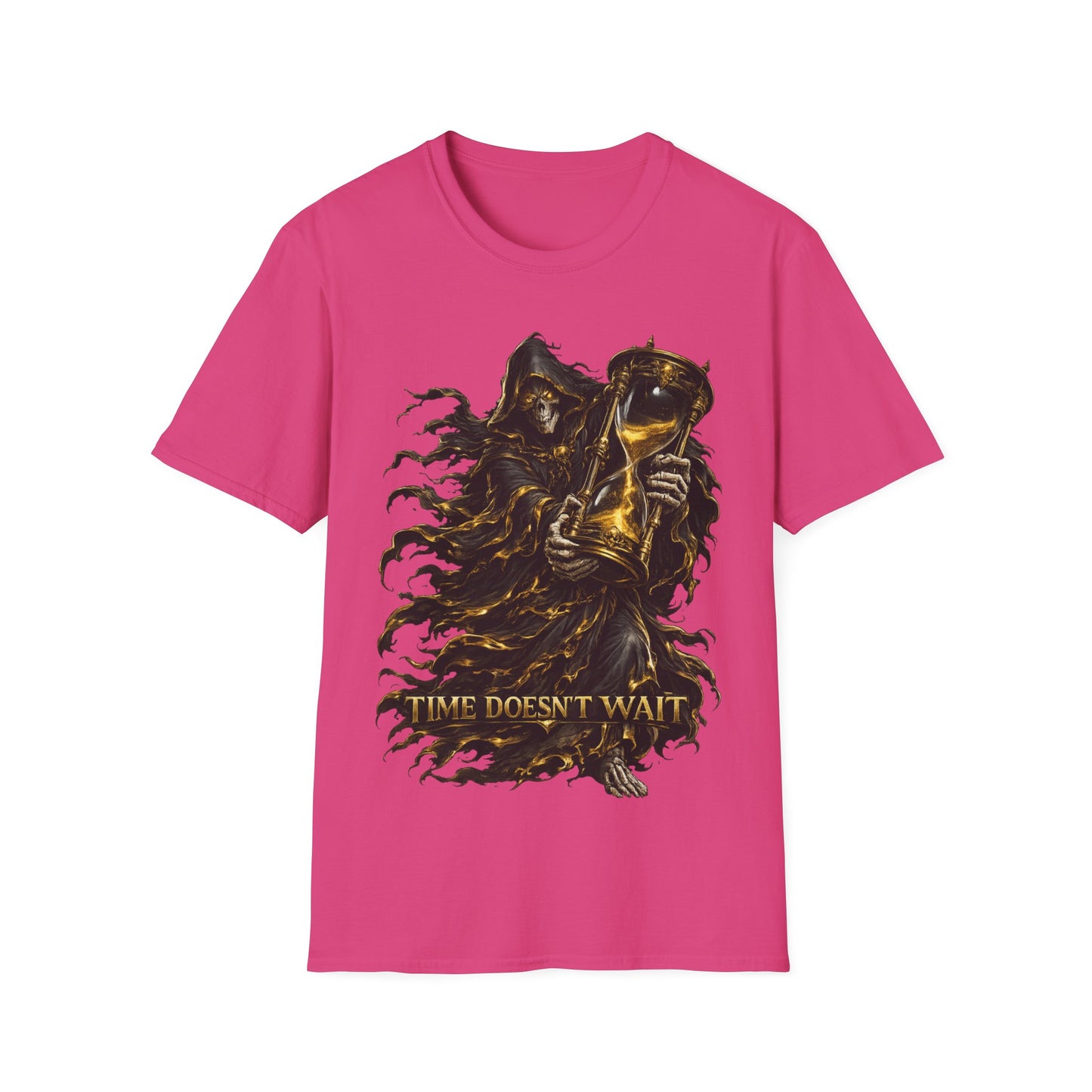 TIME DOESN'T WAIT - ((BIG PRINT)) - Unisex Soft Style T-Shirt