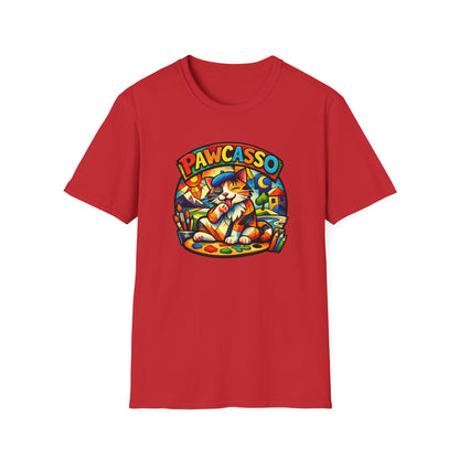 PAWCASSO-CAT ARTIST - Unisex Soft Style T-Shirt