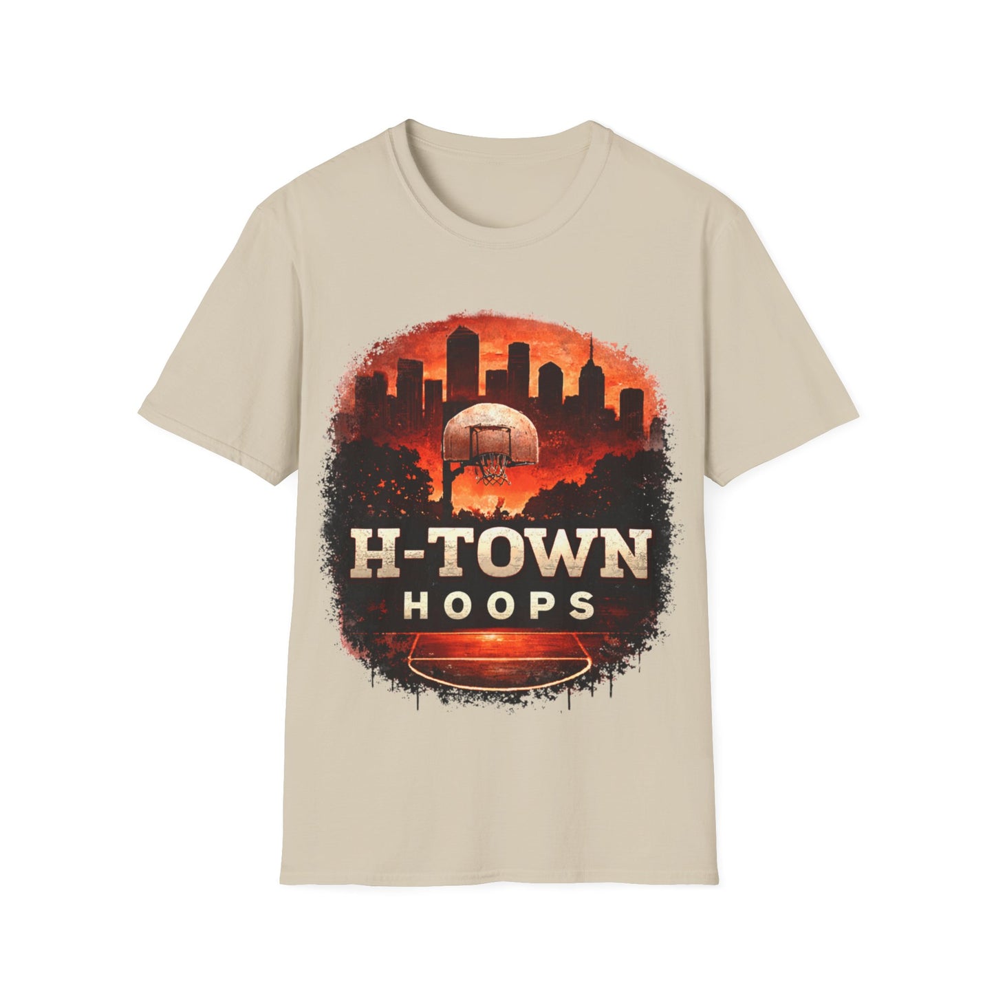 H-TOWN HOOPS - ((BIG PRINT)) -  Unisex Soft Style T-Shirt