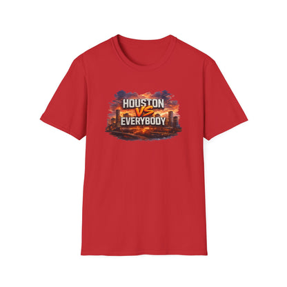HOUSTON VS EVERYBODY - EMBROIDERED LOOK - Unisex Soft Style T-Shirt