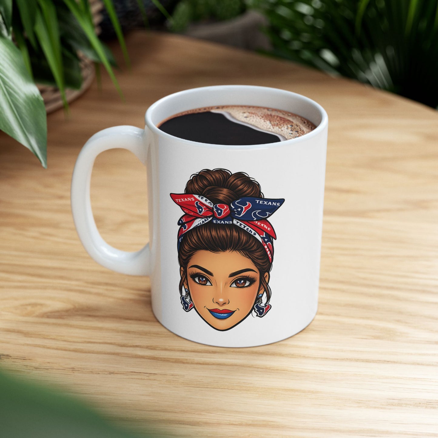 TEXANS GIRL FACE - Ceramic Mug, (11oz, 15oz)