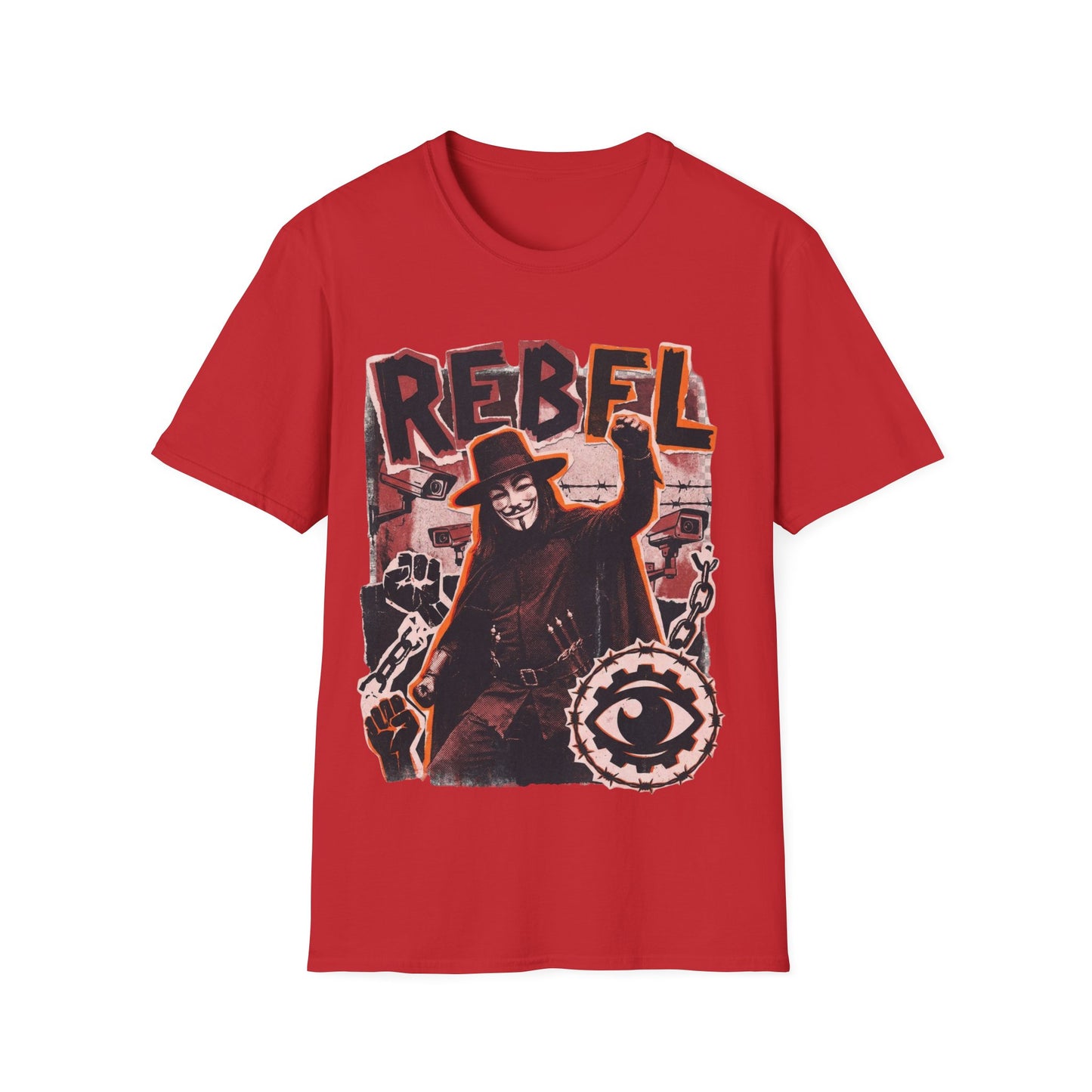 REBEL - ((BIG PRINT)) - Unisex Softstyle T-Shirt