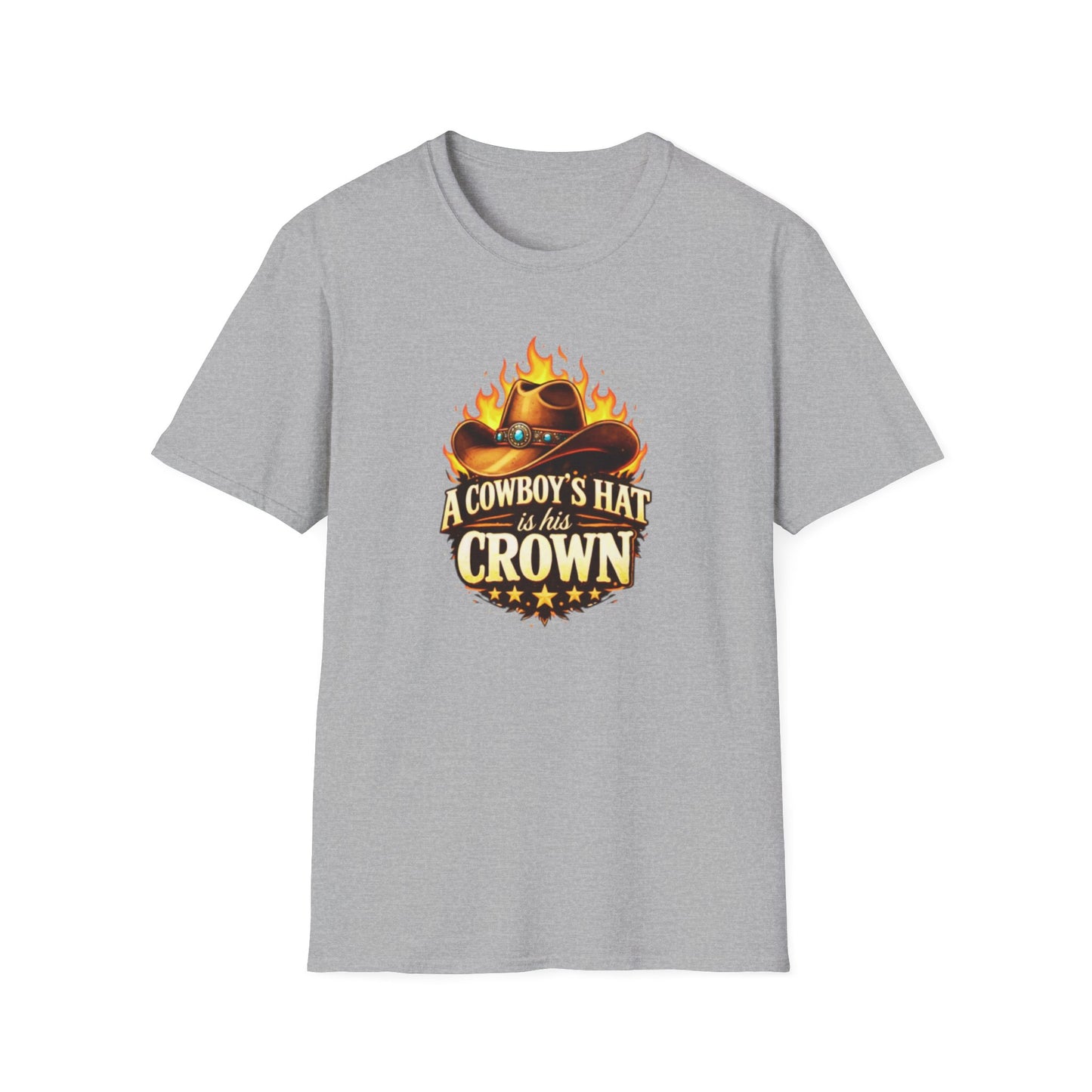 A COWBOY'S HAT IS HIS CROWN - Unisex Soft Style T-Shirt