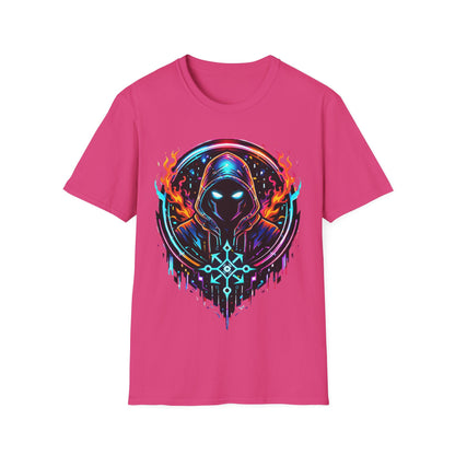 GLOWING HOODED WARRIOR ((BIG PRINT)) - Unisex Soft Style T-Shirt